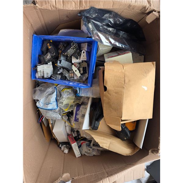 Box of electrical components and hardware