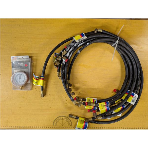 Lot of Pressure Control Hoses w/ M2-500 pressure Gauge (New)