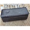 Image 1 : Leather foot stool/ chest with contents- 48"L