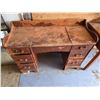 Image 1 : Wood desk with contents- 45" by 18" by 32"H