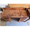 Image 2 : Wood desk with contents- 45" by 18" by 32"H