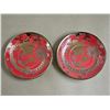 Image 2 : Hand Painted Meito Tea Set, (2) Vintage M.E.W. Red & Gold 24K.T.G.P Saucers
