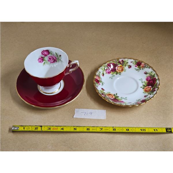 Aynsley Saucer, Royal Standard Teacup, Royal Albert Saucer