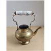 Image 12 : Vintage Hammered Brass Teapot, Brass Ale Pitcher, Pewter Mug