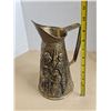 Image 2 : Vintage Hammered Brass Teapot, Brass Ale Pitcher, Pewter Mug
