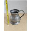 Image 5 : Vintage Hammered Brass Teapot, Brass Ale Pitcher, Pewter Mug