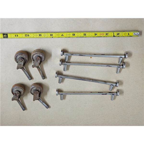 (4) Furniture Castors, (6) Cabinet Pulls