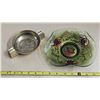 Image 1 : Antique/Vintage Goofus Glass Bowl, Solid Brass Ashtray