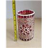 Image 3 : Mosaic Candle Holder and Dish, (2) Round Candles