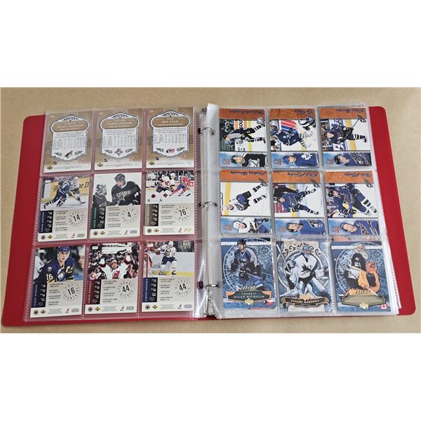 Hocky Cards in Binder.  10+ Pages. (inc. few Baseball Cards)