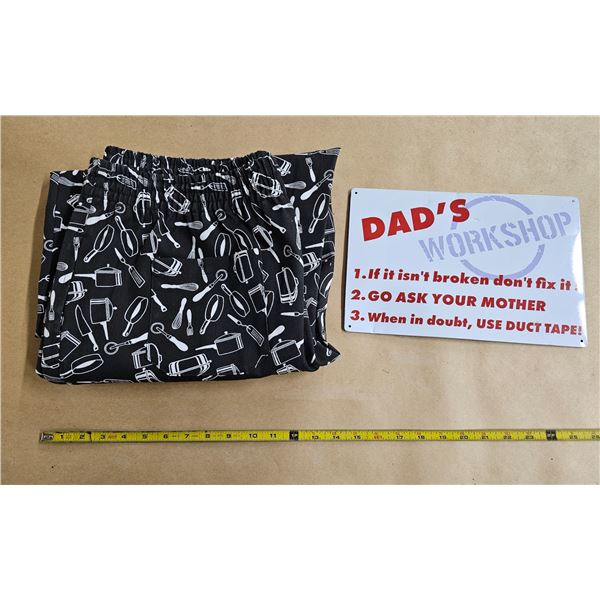 XL Chef Pants, Metal Sign