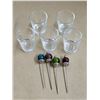 Image 1 : Set of (4) Vintage Hors D’oeuvres/Cocktail Pick, Set of (5) Shot Glasses