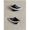 Image 3 : Black Enamel & Rhinestone Set, Rhinestone Feather Brooch