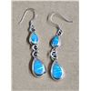 Image 1 : Australian Opal Teardrop Earrings Marked “950”