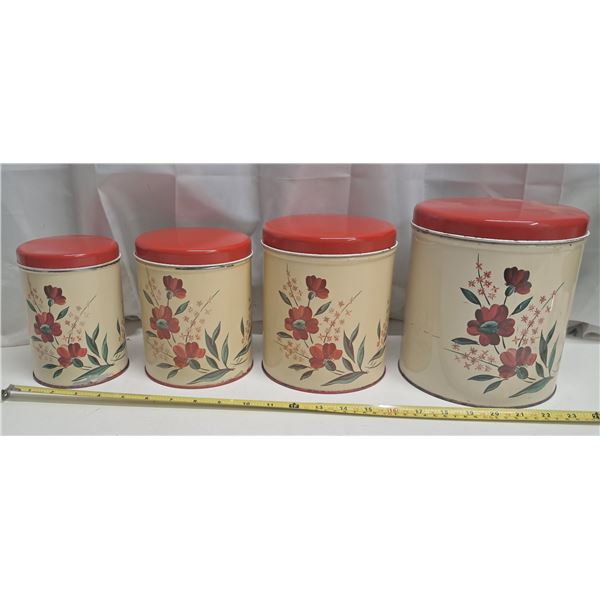 4 piece tin canasters