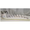 Image 1 : 9 glass easter bunnies + 1 coffee pot