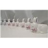 Image 3 : 9 glass easter bunnies + 1 coffee pot