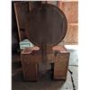 Image 6 : Wood Stand w/ Round Mirror and Drawers (27"x16"x59")