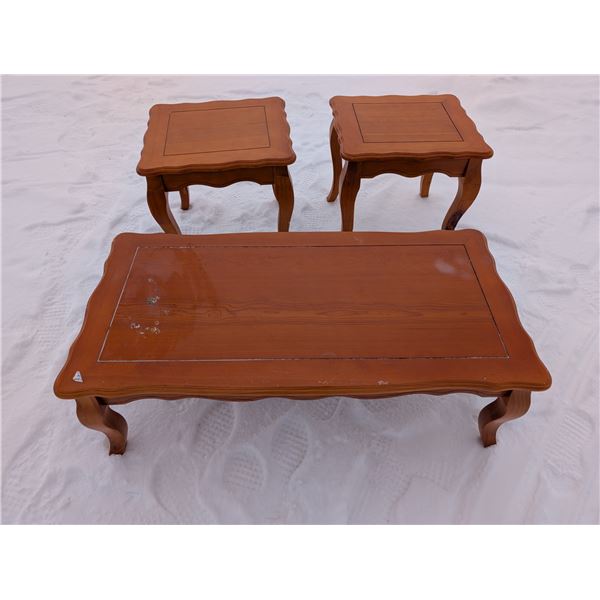 Set of Living Room Tables (1) Coffee Table (16"x21"x46") and (2) End Tables (21"x21"x21")