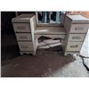 Image 4 : Vintage wood Night Stand w/ Mirror and Drawers (49"x16"x64")