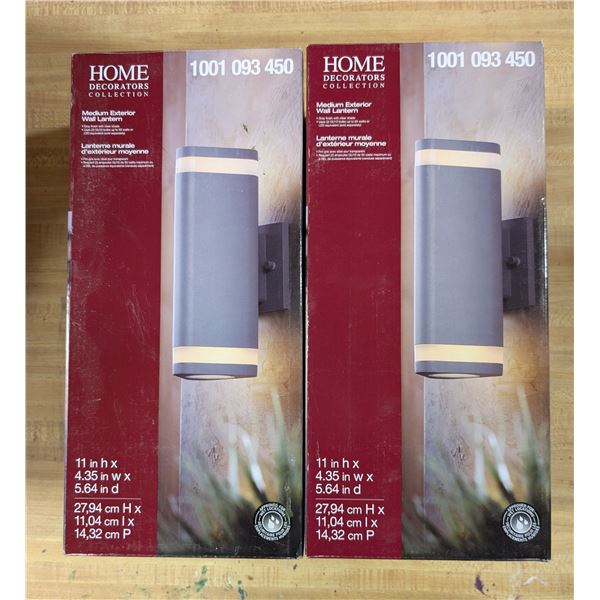 (2) New in Box Medium Exterior wall Lanterns 11"x4.35"x5.64"