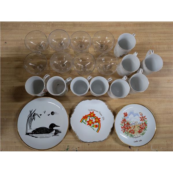 Lot of Glassware, Deco Plates, and Decor Glass
