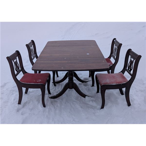 duncanfief table (57"x30"x38") and chairs (harpback chairs)