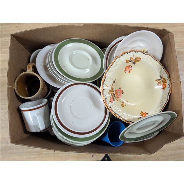 Box full of Misc. Vintage Dishware as Shown
