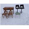Image 1 : Lot of Chairs, Island Chairs Stool and Wooden Table
