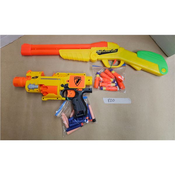 (2) Toy Dart Guns inc. Nerf N-Strike Barricade, Foam Darts