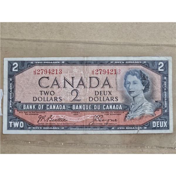 1954 Canadian Two Dollar Bill
