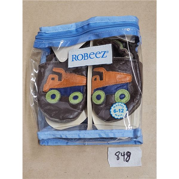 Robeez Leather Infant Shoes 6-12 mos. “Truck Brown”