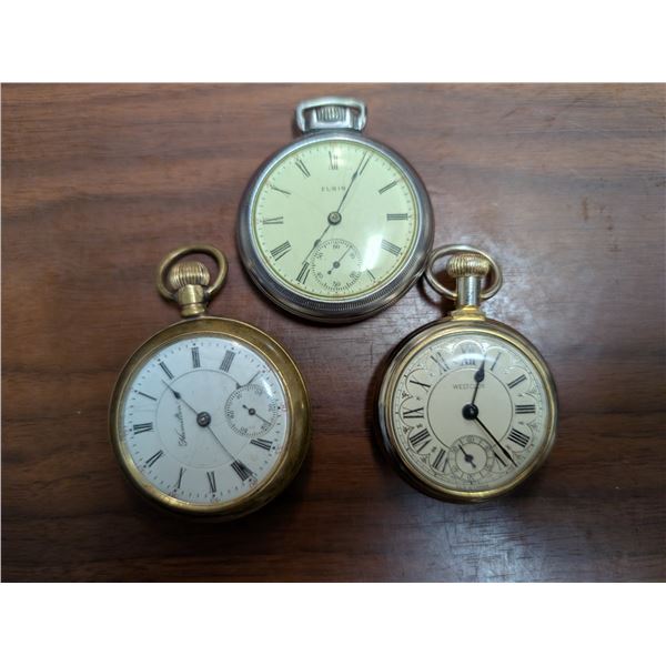 Lot of (3) Pocket Watches  (Not Working) Use for Parts