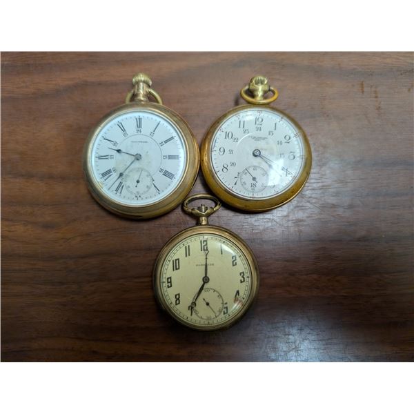 Lot of (3) Pocket Watches  (Not Working) Use for Parts