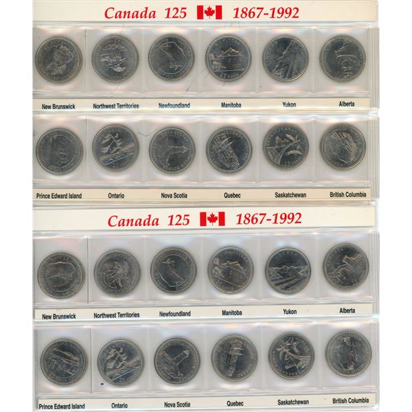 (2) Canada 125 25 Cent Commemorative Coins Provinces