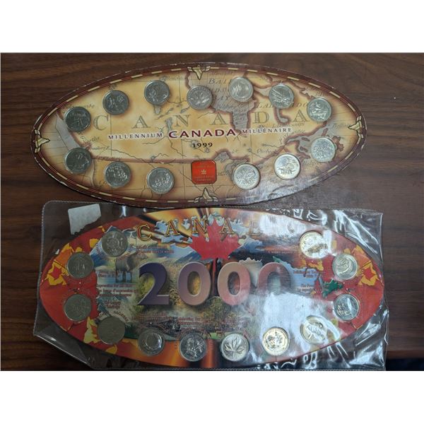(2) Canadian Royal Mint Sets For New Millennium/New Year Complete Sets
