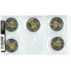 Image 1 : (5) Canadian 2 Dollar Coins 1812 "The War of La Guerre De"