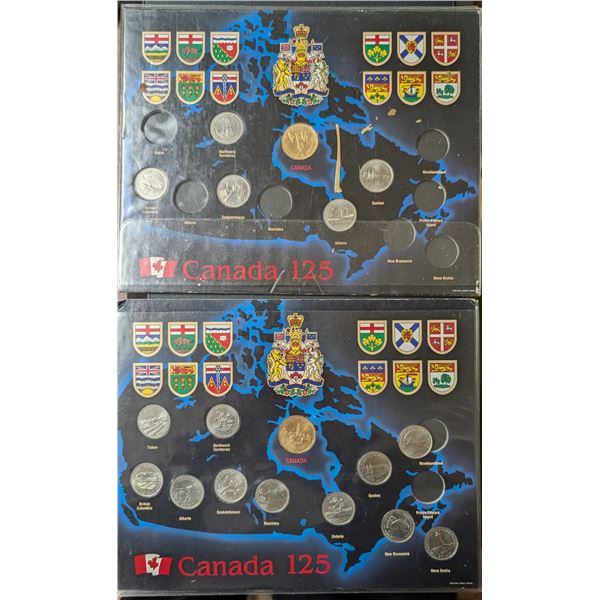 (2) Canadian 125 Coin Sets w/ Original Holders (Coins Missing From both Sets)