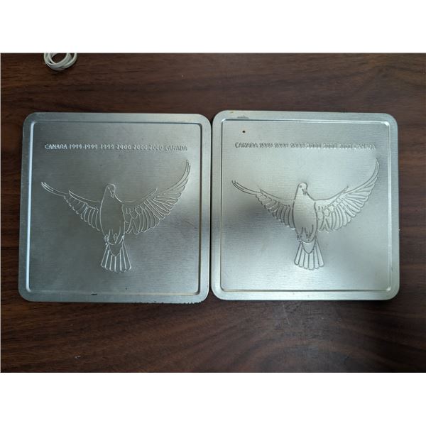 (2) Canadian postal new millennium stamps and coin set 2000