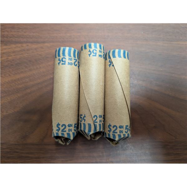(3) Rolls of Canadian 5 Cent Coins (Not All Dates Known on Coins)