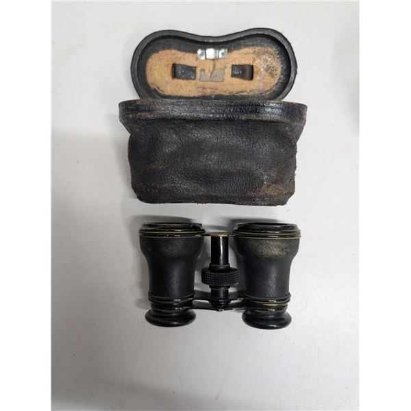 Pair of Vintage Chevalier Opticien Paris Binoculars w/ Carry case