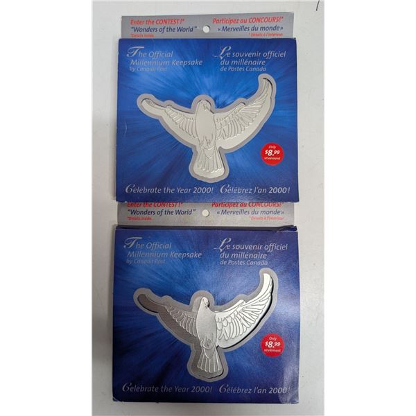 (2) "The Official Millennium Keepsake" By Canada Post Coin and Stamp Set