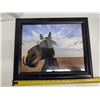 Image 2 : Funny Horse Picture Framed 17"x13"
