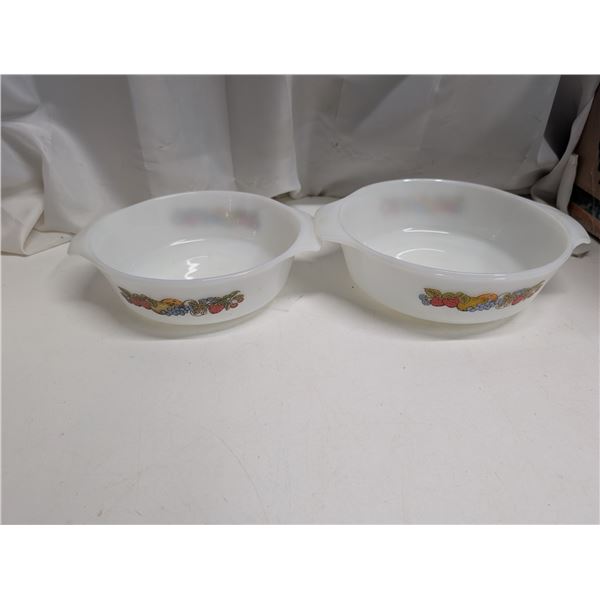 (2) Anchor Hocking fire King oven Proof Cooking Dishware