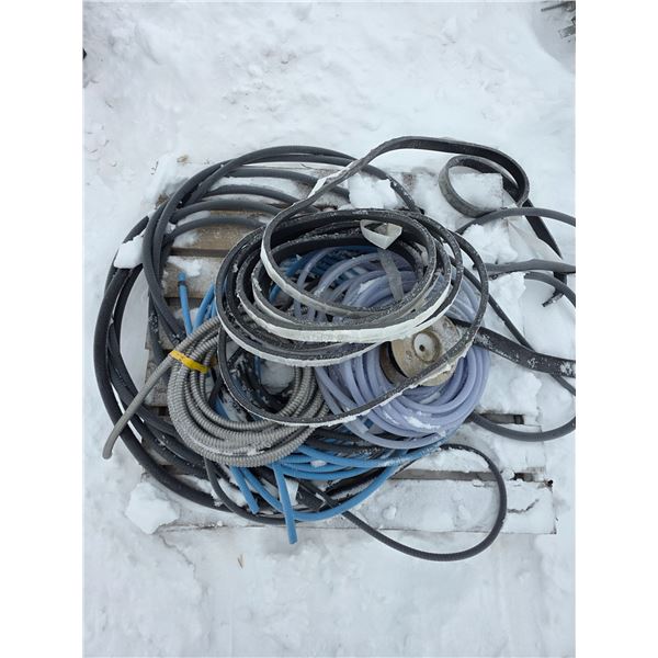 pallet of cables, wirring, and tubing