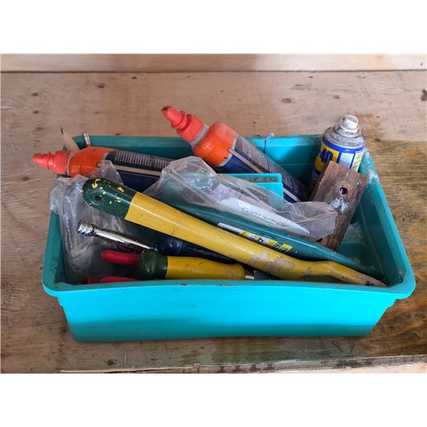 Bin of misc shop supplies