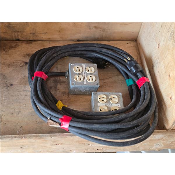2 power cords and 2 4 plug bricks