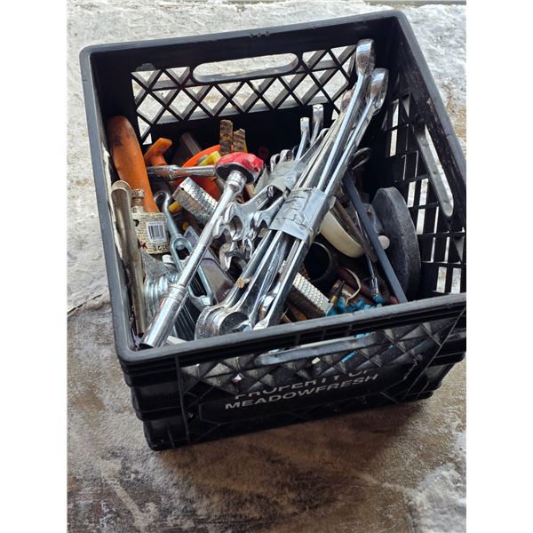 Crate of tools and hardware