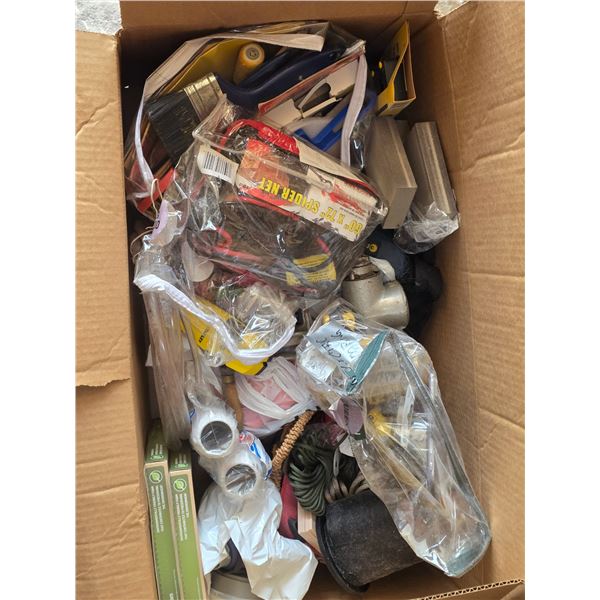 Box of hardware and misc items