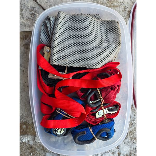 bin of straps